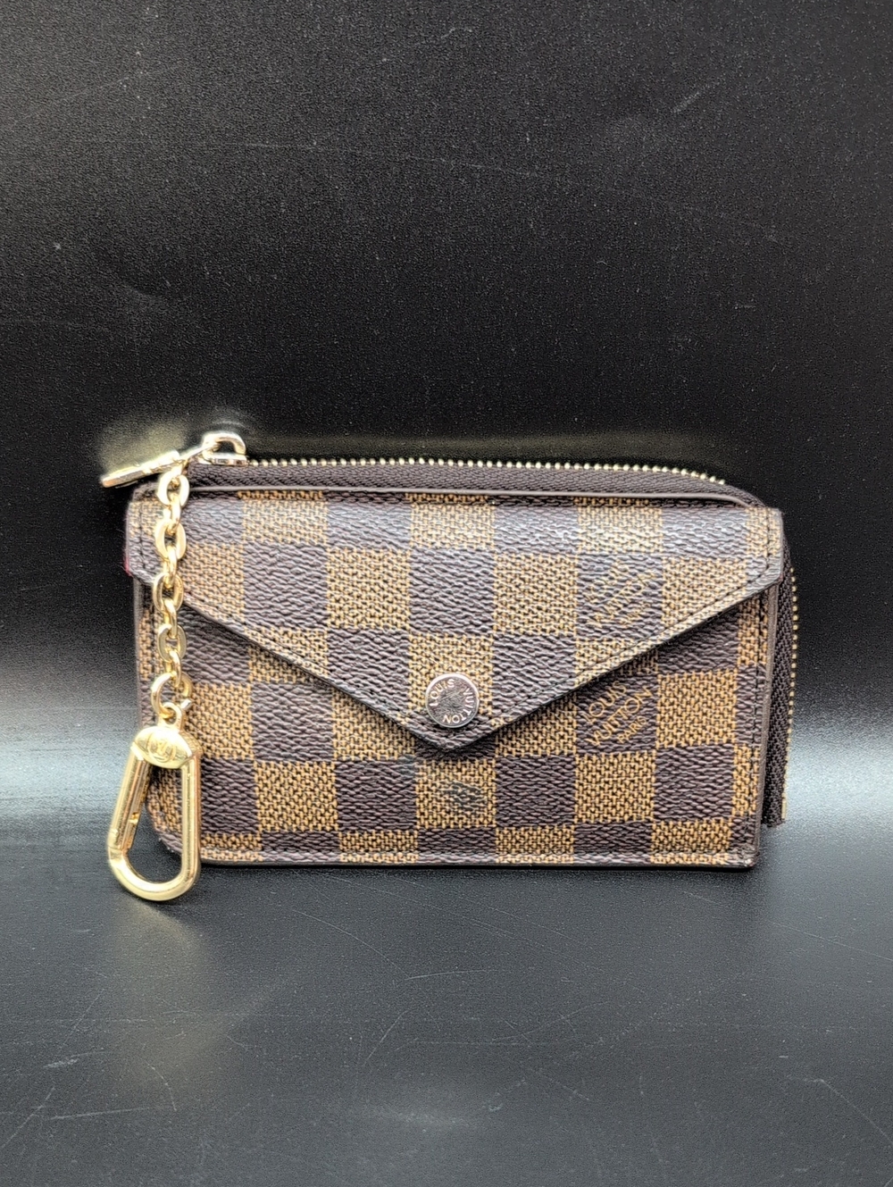 Louis Vuitton Damier Ebene Pattern Coated Canvas Card Holder Recto Verso